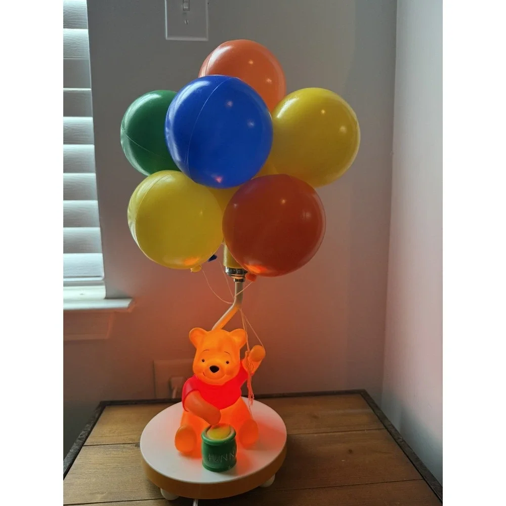 Vtg Disney Winnie the Pooh Balloon Lamp Night Light Works Nursery Decor 3 Modes